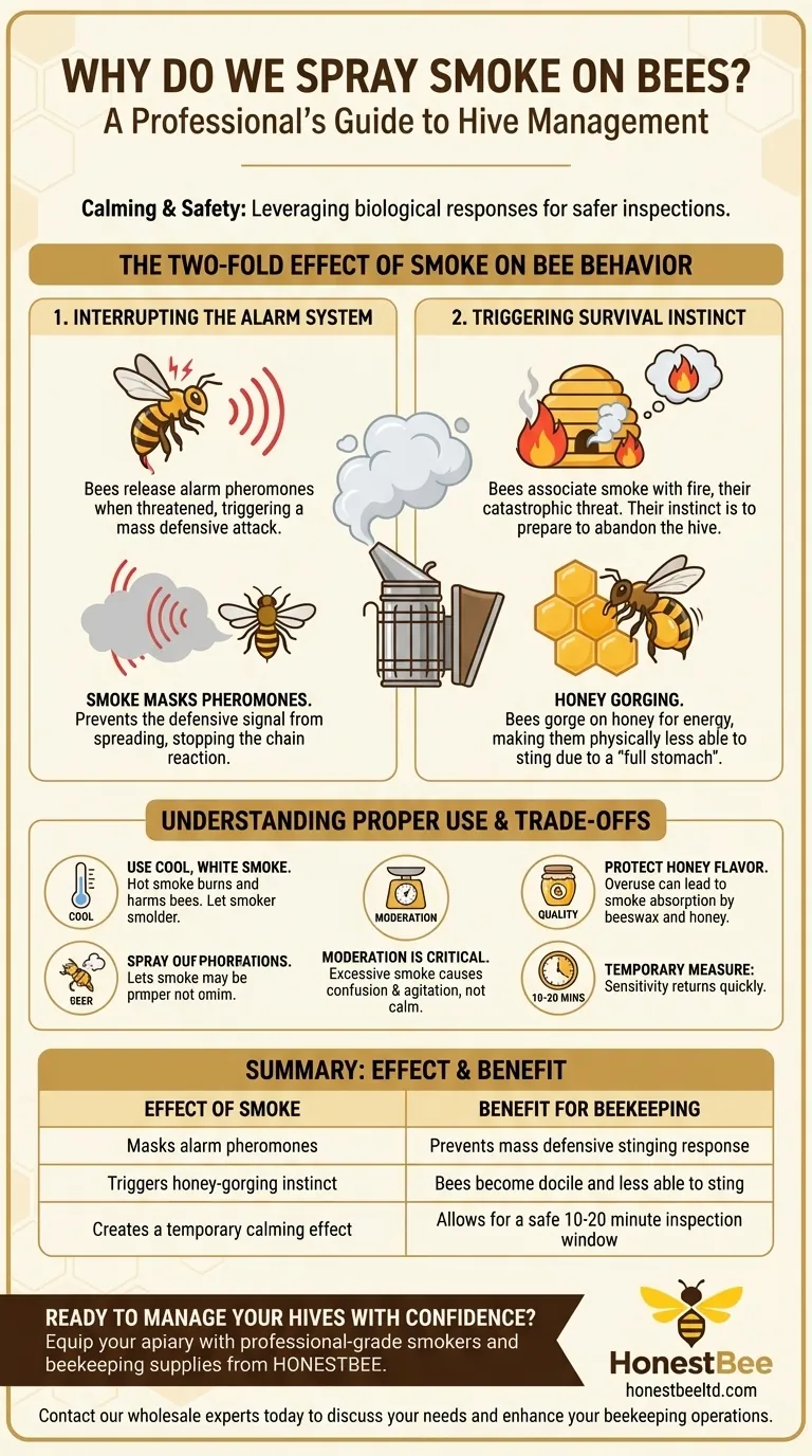 Why do people spray smoke on bees? Calm Your Hive and Ensure Safe Inspections Visual Guide
