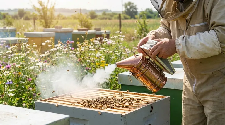 Why do people spray smoke on bees? Calm Your Hive and Ensure Safe Inspections