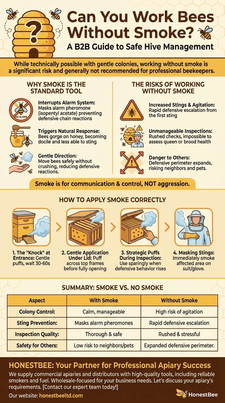 연기 없이 벌을 다룰 수 있나요? 안전한 양봉에 연기가 필수적인 이유 시각적 가이드
