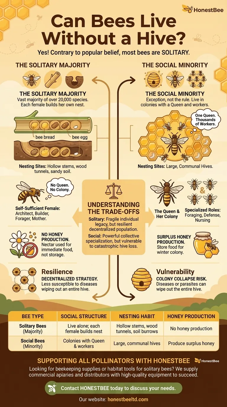 Могут ли пчелы жить без улья? Откройте для себя мир одиночных пчел Визуальное руководство