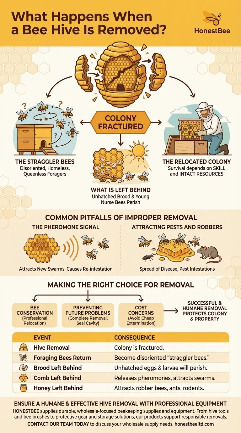 O que acontece quando uma colmeia é removida? O Impacto Crítico na Colônia Guia Visual
