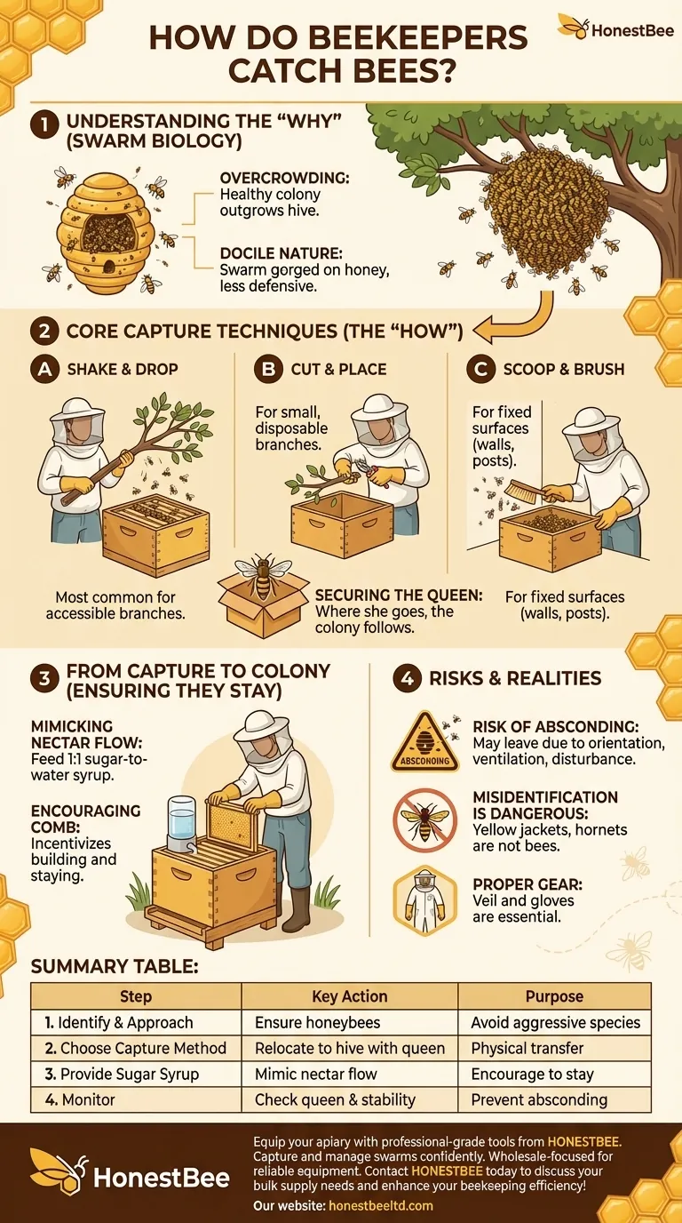 养蜂人如何捕捉蜜蜂？掌握蜂群捕获技术，实现蜂场的成功 图解指南