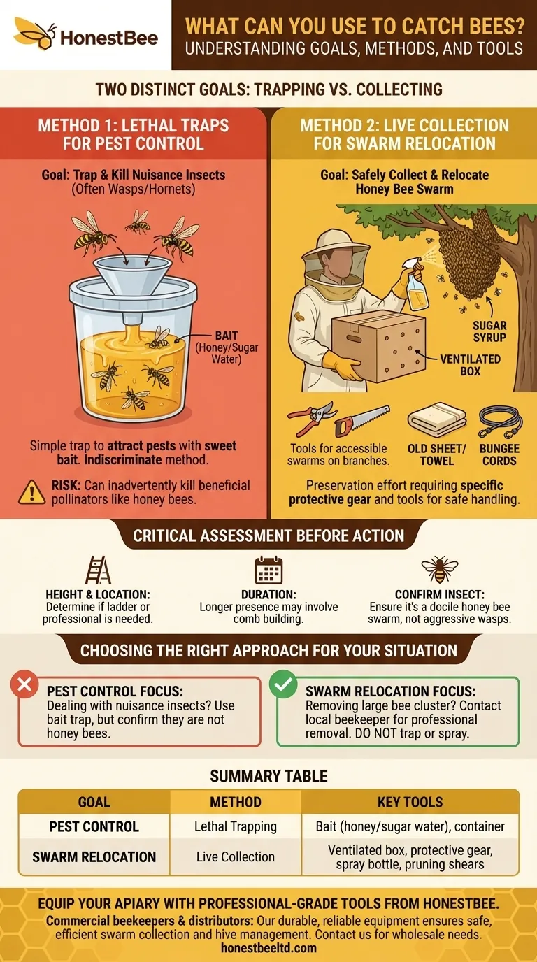 What can you use to catch bees? Choose the Right Tools for Trapping or Collecting Visual Guide
