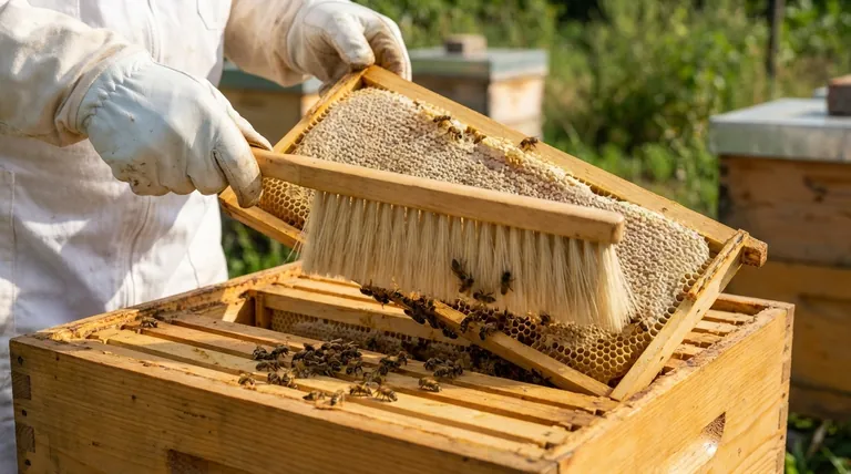 Qual é o propósito de uma escova de abelhas? Domine o Manejo Suave da Colmeia para Abelhas Mais Saudáveis
