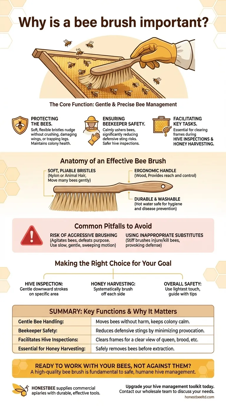 Por que uma escova de abelhas é importante? Essencial para o Manejo Gentil e Seguro da Colmeia Guia Visual