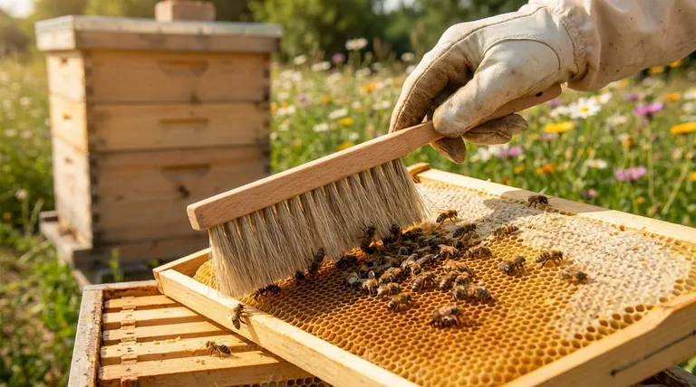 Por que uma escova de abelhas é importante? Essencial para o Manejo Gentil e Seguro da Colmeia