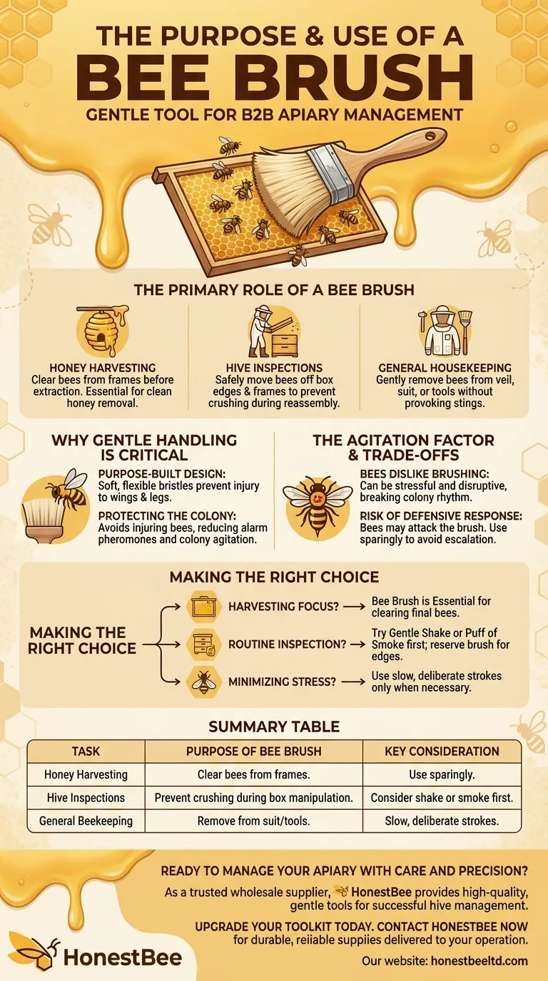 蜜蜂刷的主要用途是什么？在不伤害蜜蜂的情况下温和地管理蜂巢 图解指南