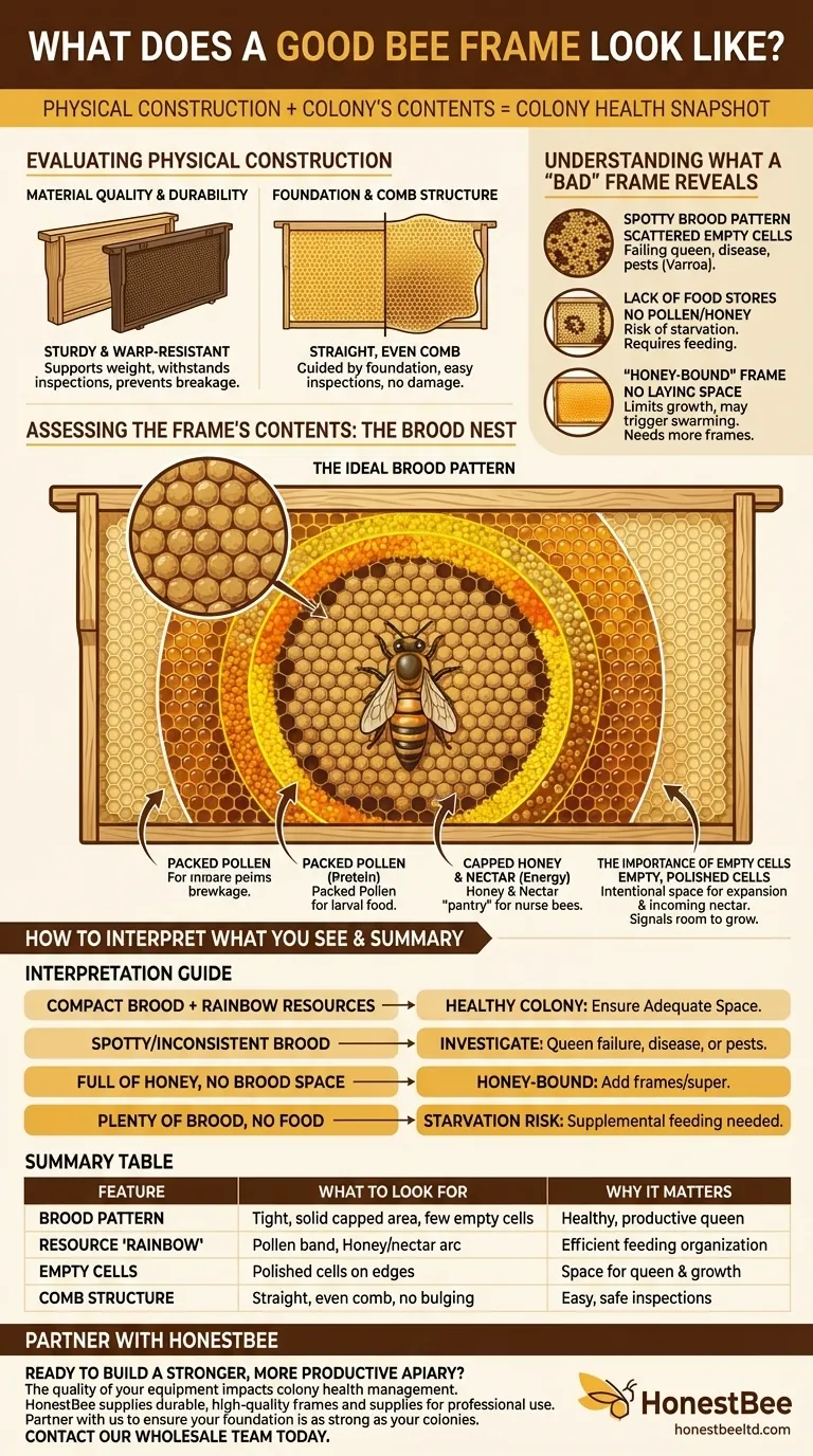 ¿Cómo es un buen cuadro de abeja? Una guía del apicultor para la salud de la colonia Guía Visual