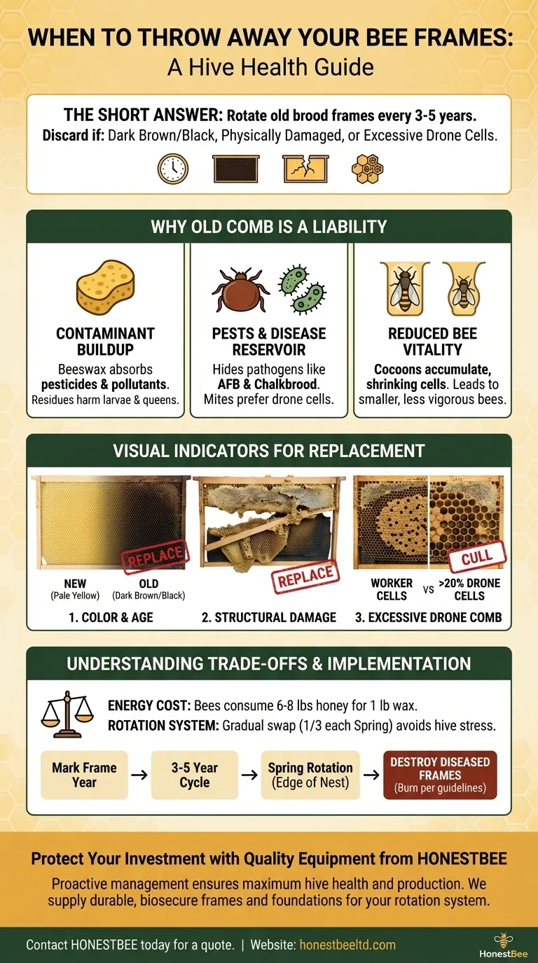 Quando devo descartar meus quadros de abelhas? Um Guia para a Saúde Proativa da Colmeia Guia Visual