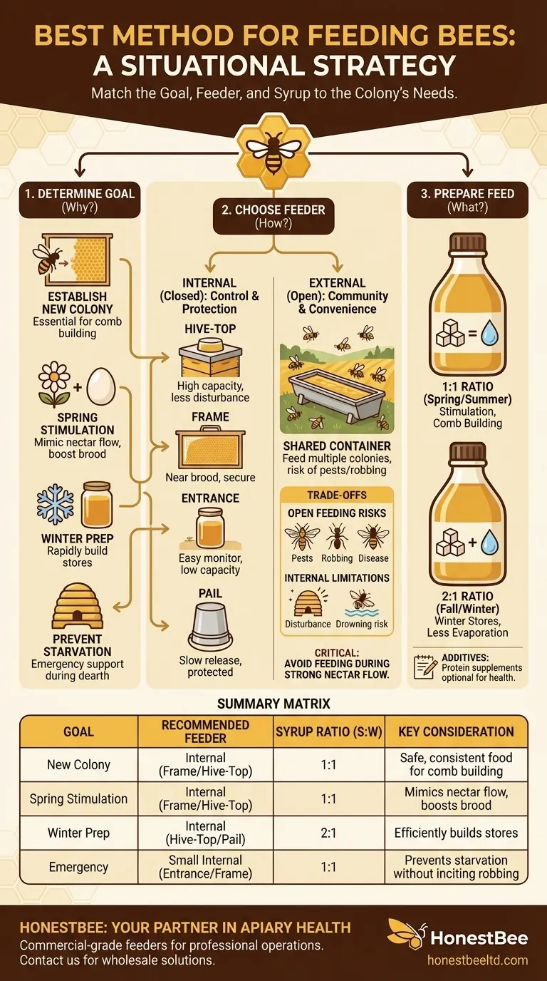 ¿Cuál es el mejor método para alimentar a las abejas? Adapte su objetivo para una colmena próspera Guía Visual