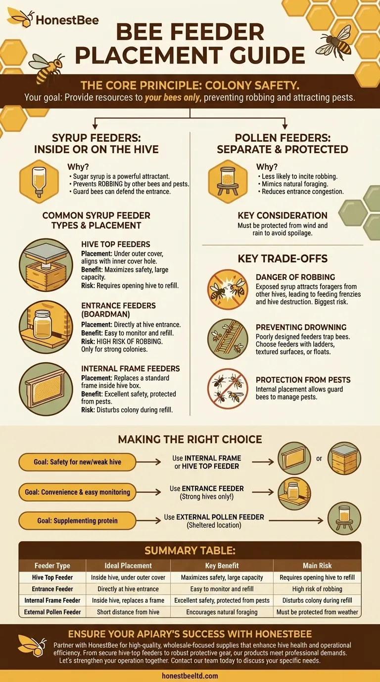 Where should a bee feeder be placed? The Essential Guide to Hive Safety & Efficiency Visual Guide