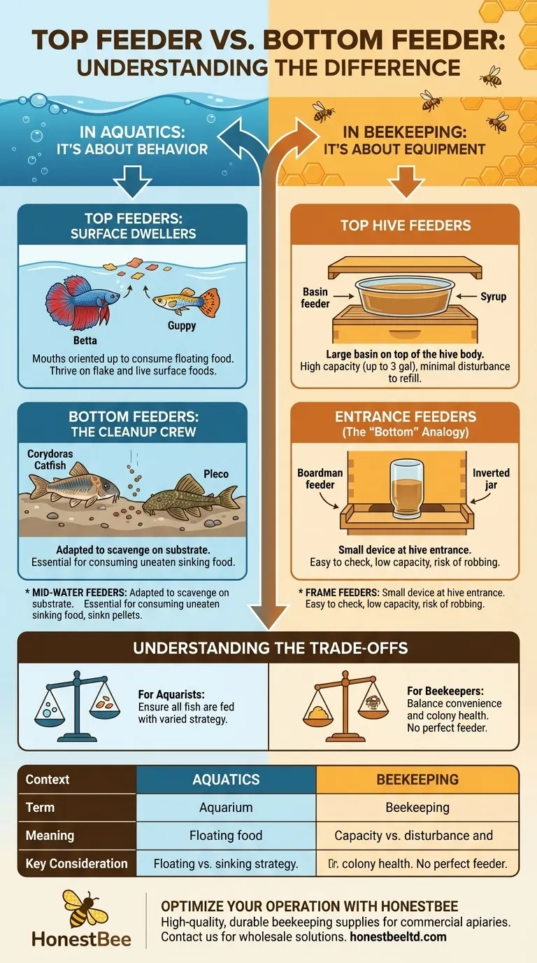 Qual é a diferença entre comedouros de topo e comedouros de fundo? Um guia para aquaristas e apicultores Guia Visual