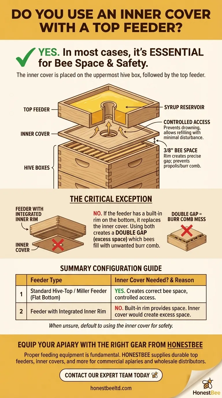 Do you use an inner cover with a top feeder? Ensure Bee Safety and Efficient Feeding Visual Guide