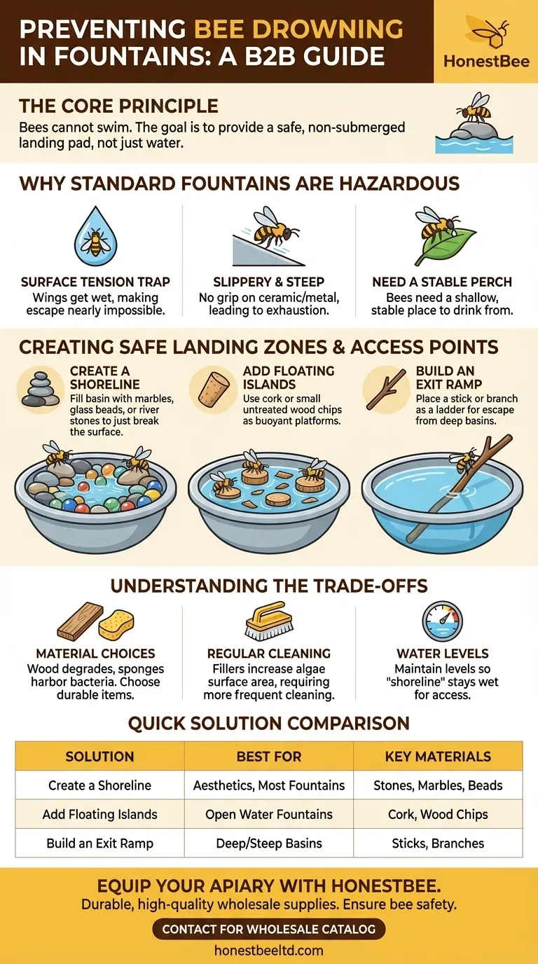 Comment empêcher les abeilles de se noyer dans ma fontaine ? Créer une source d'eau sûre pour les pollinisateurs Guide Visuel