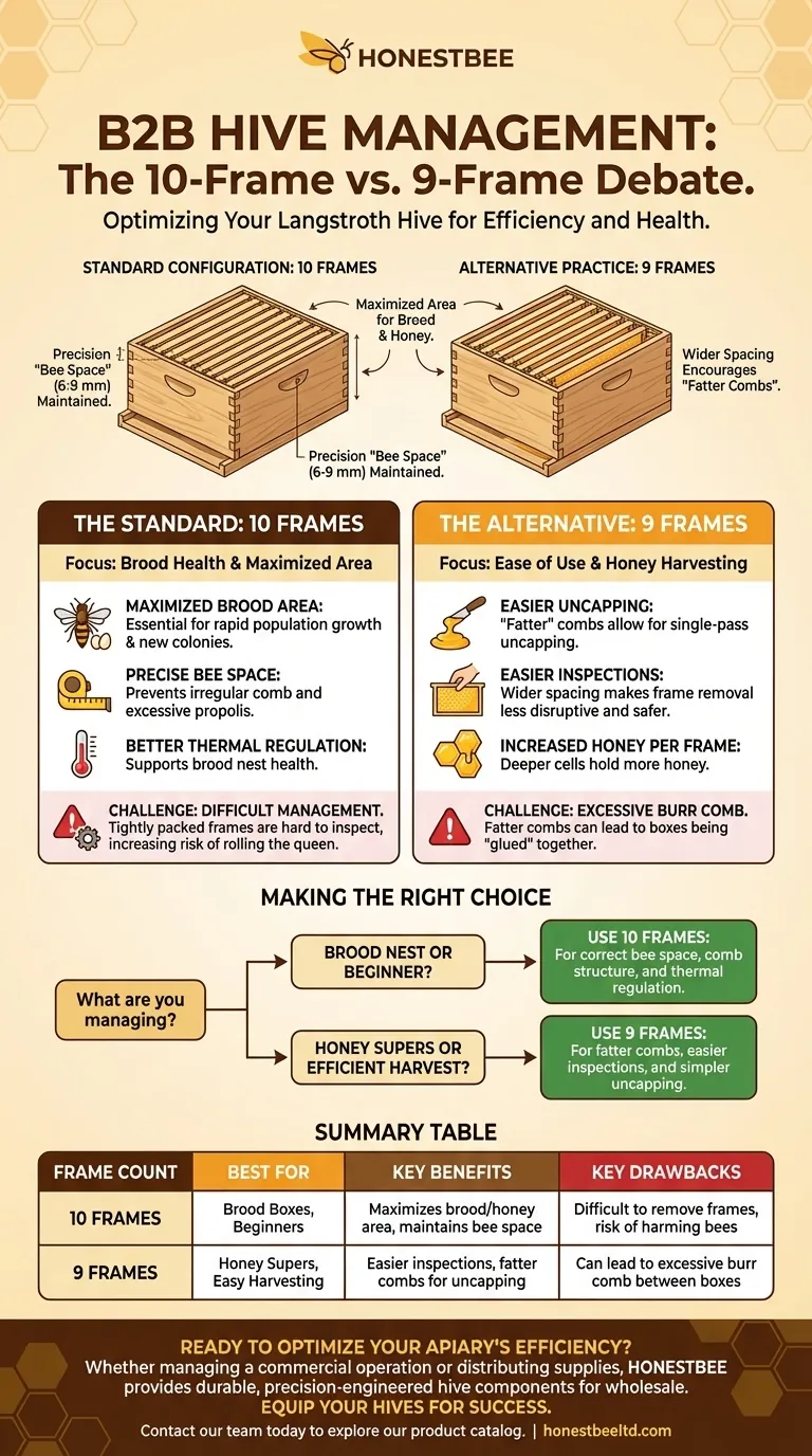 How many frames fit in a 10-frame bee hive? Optimize Your Hive for Honey or Brood Visual Guide