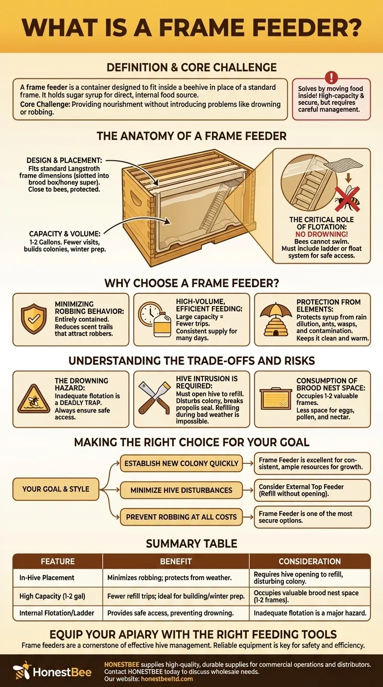 What is a frame feeder? A High-Capacity, Secure In-Hive Feeding Solution Visual Guide