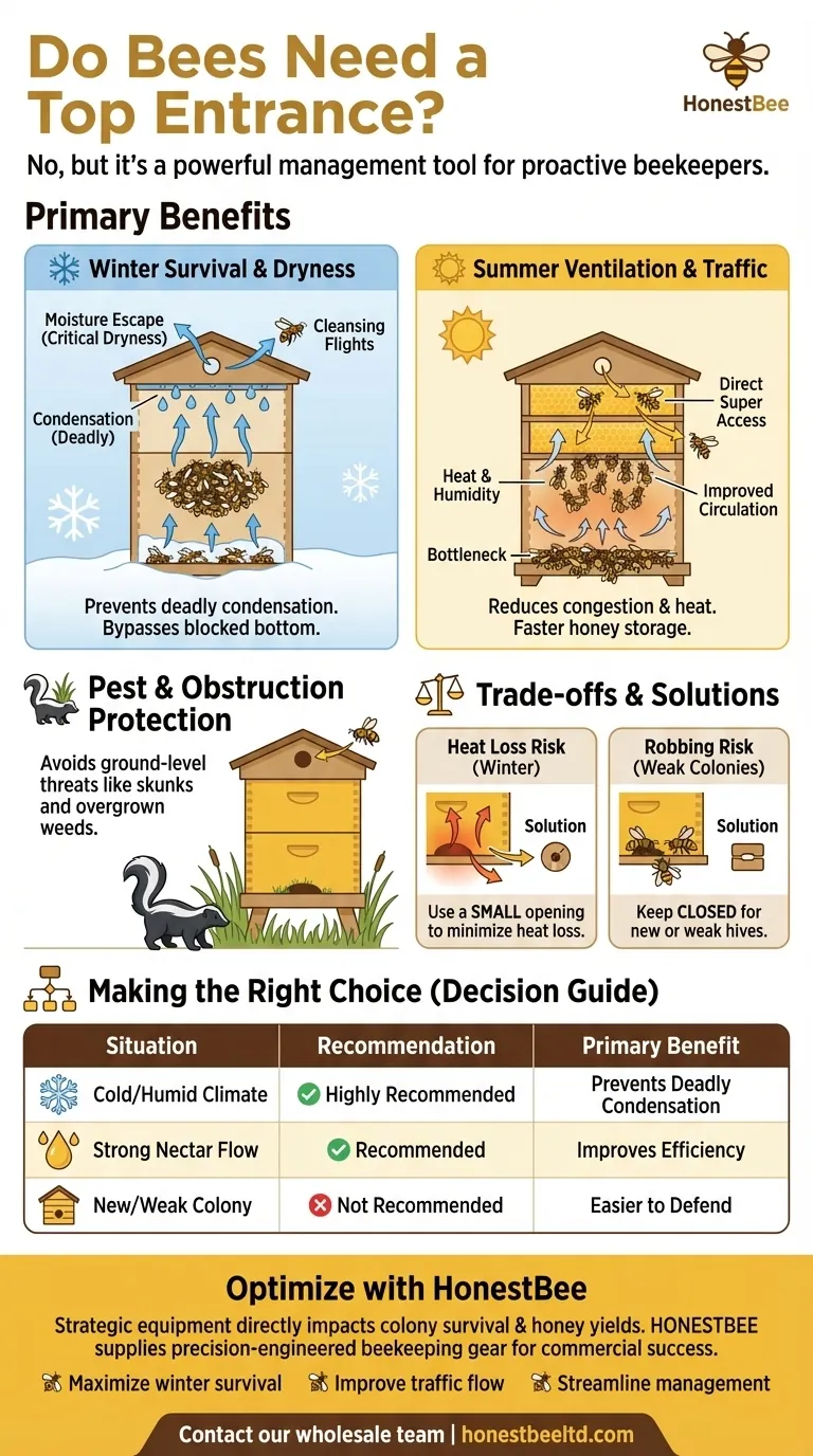 Le api hanno bisogno di un ingresso superiore? Uno strumento strategico per la sopravvivenza invernale e la salute dell'alveare Guida Visiva