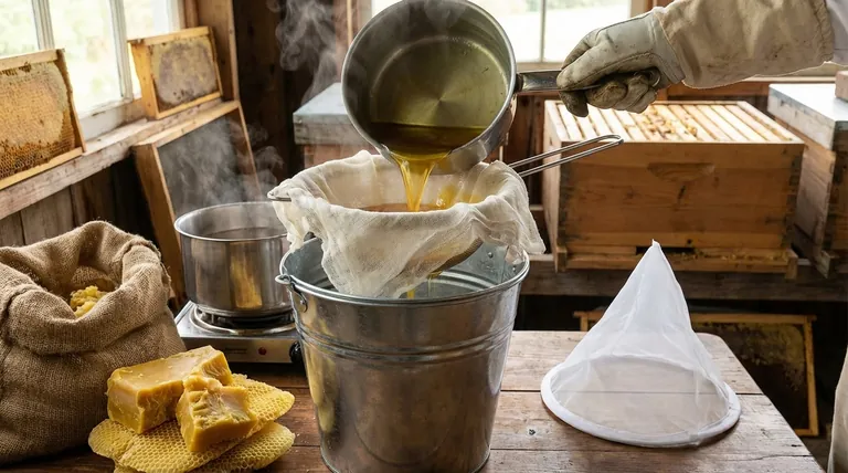 밀랍을 거르는 데 어떤 천을 사용하나요? 거즈는 양봉가들이 순도를 위해 가장 선호하는 선택입니다.