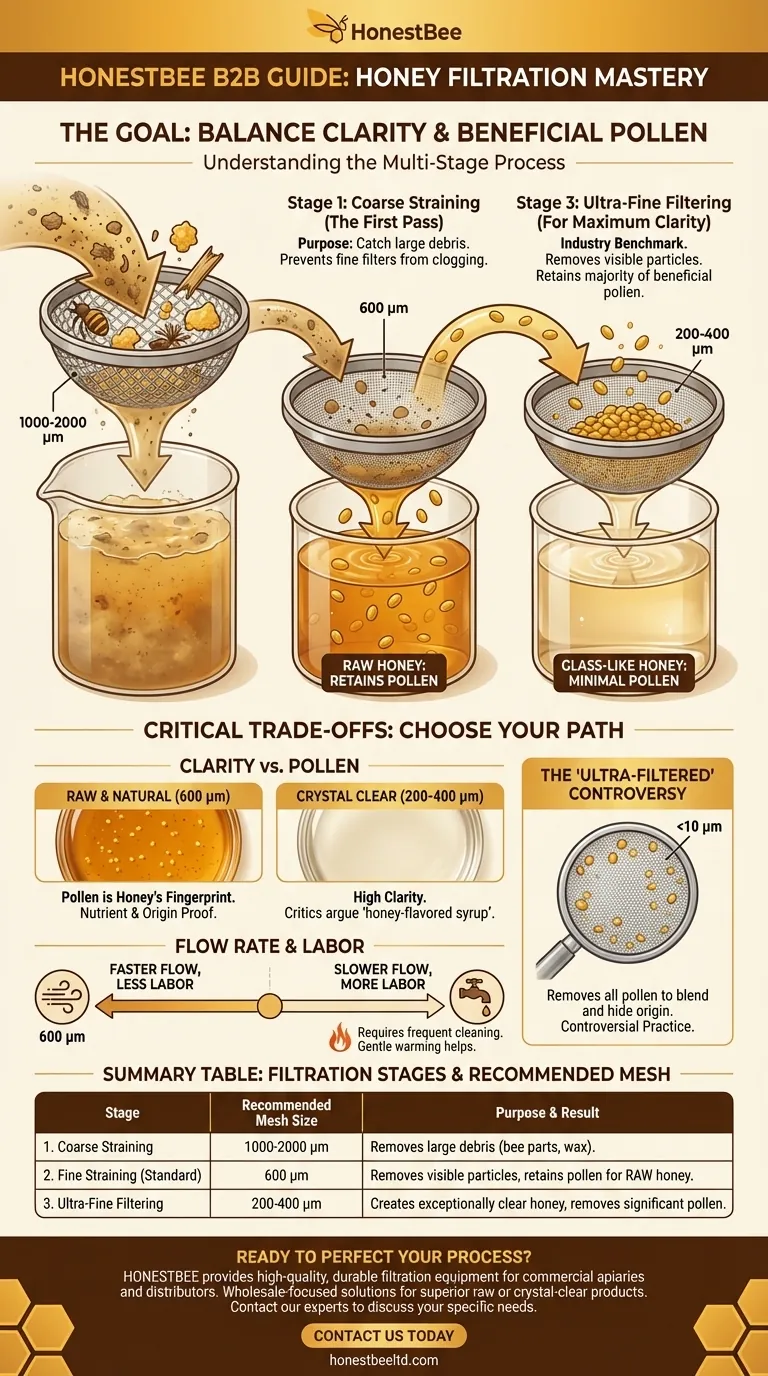Quel tamis utiliser pour filtrer le miel ? La norme de 600 microns pour le miel brut et naturel Guide Visuel