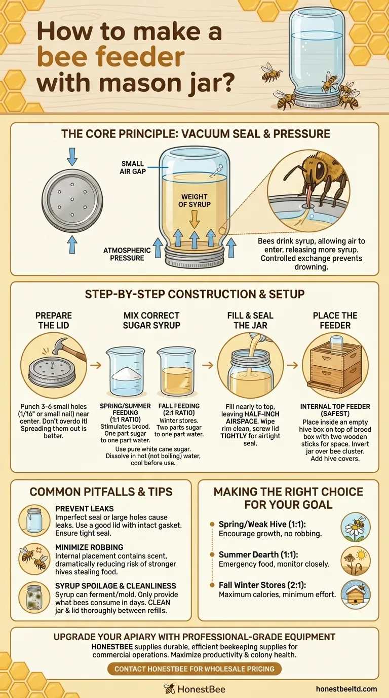 Como fazer um comedouro para abelhas com pote Mason? Um guia DIY simples para apicultores Guia Visual