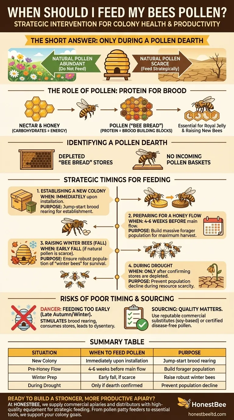 ¿Cuándo debo alimentar a mis abejas con polen? Momento estratégico para colonias más fuertes Guía Visual