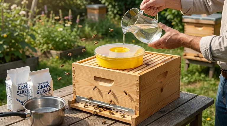 How to make bee feeder syrup? Master the 1:1 & 2:1 ratios for hive health