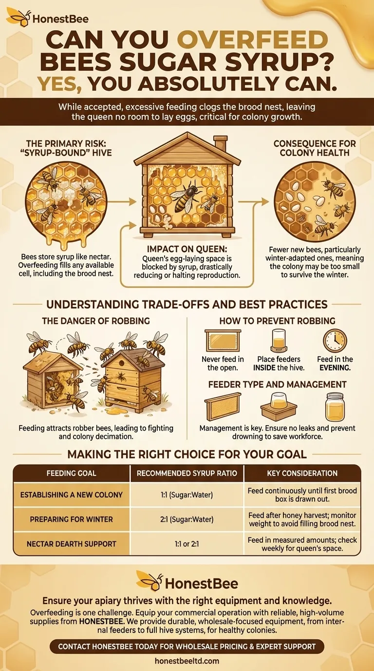 Can you overfeed bees sugar syrup? Avoid a 'Syrup-Bound' Hive and Colony Collapse Visual Guide