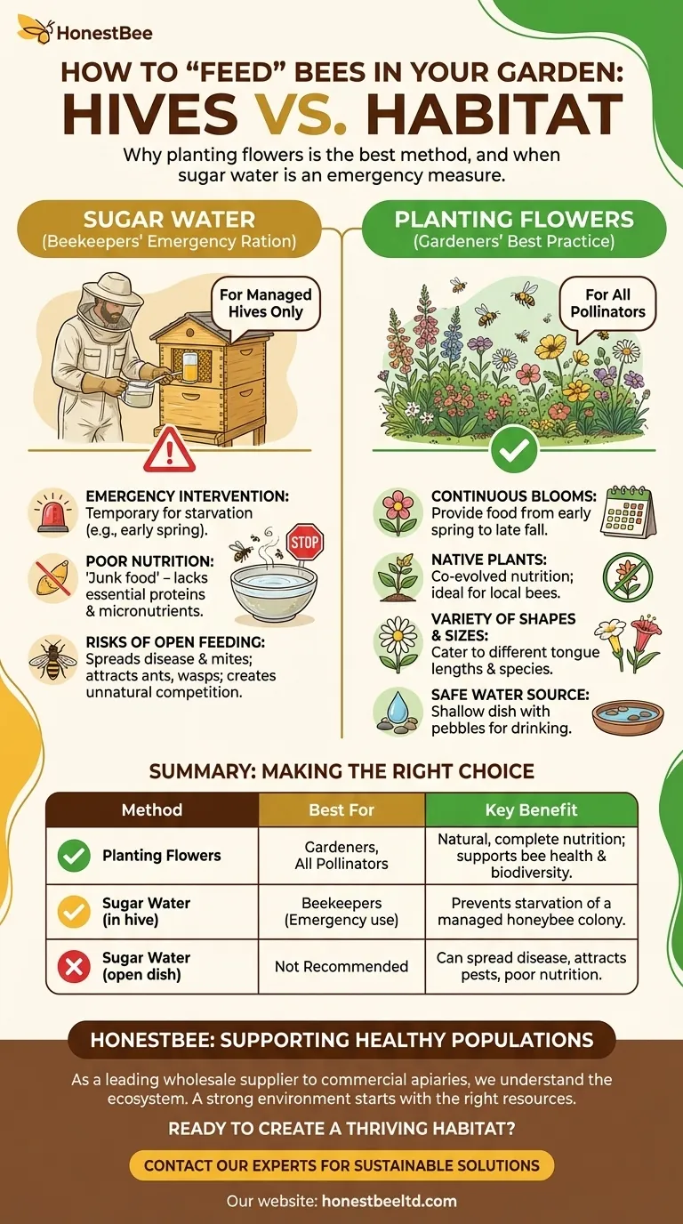 How do I feed bees in my garden? Avoid Sugar Water & Plant a Natural Bee Buffet Visual Guide