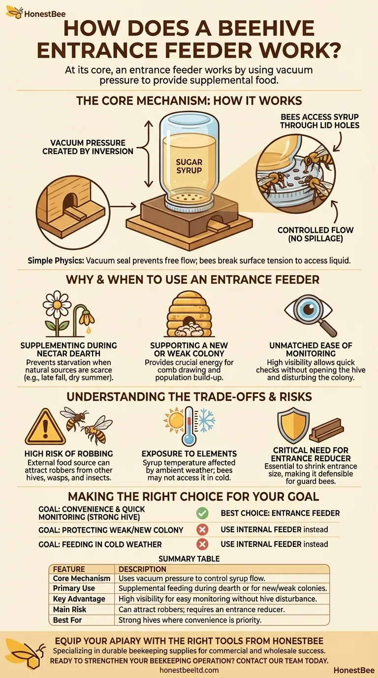 Come funziona un alimentatore all'ingresso dell'arnia? Una guida semplice all'alimentazione supplementare Guida Visiva
