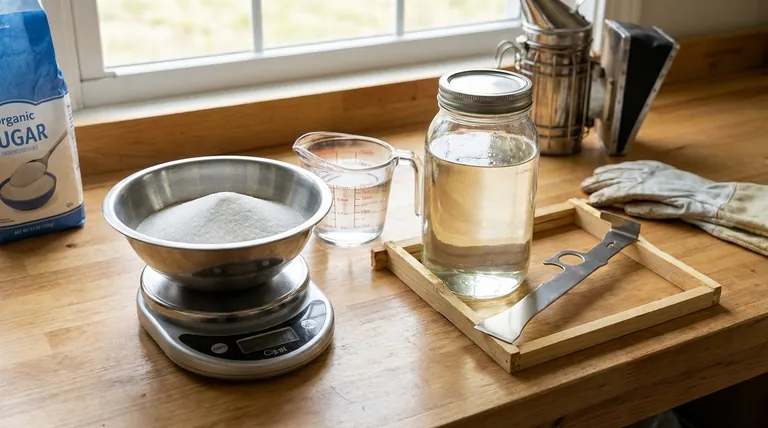 What is the ratio of sugar to water for feeding bees? A Beekeeper's Guide to Strategic Feeding