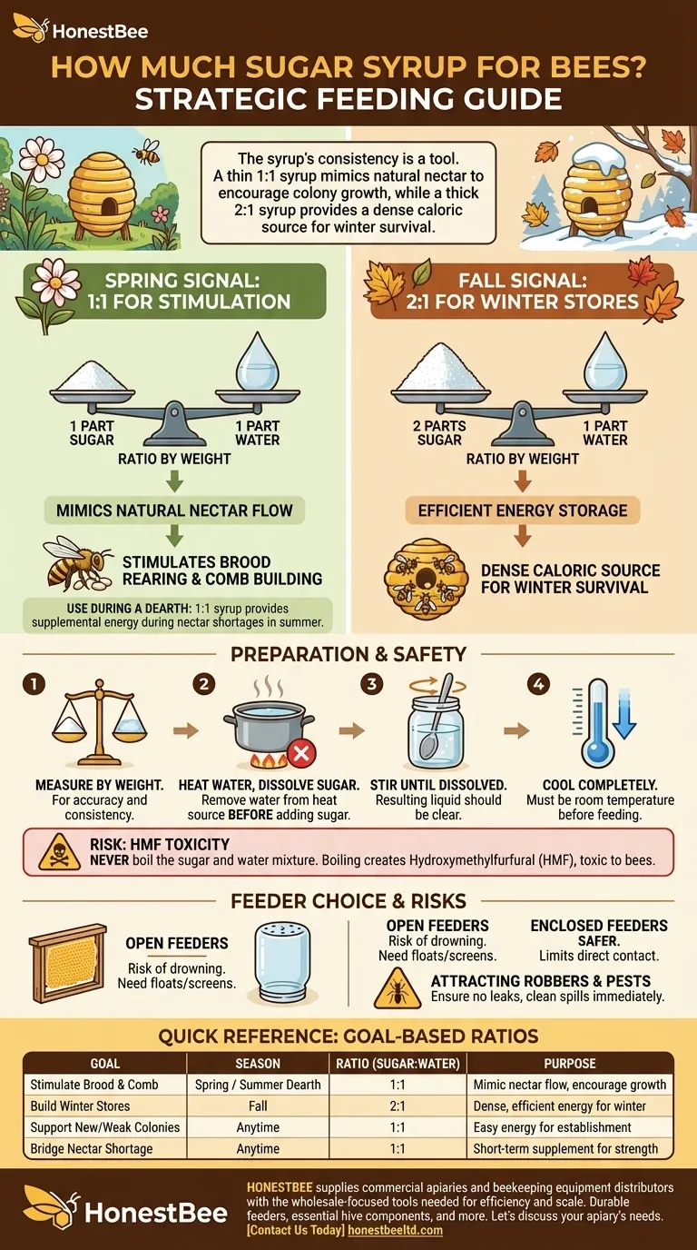 벌에게 설탕 시럽은 얼마나 줘야 할까요? 양봉가를 위한 계절별 급이 비율 가이드 시각적 가이드
