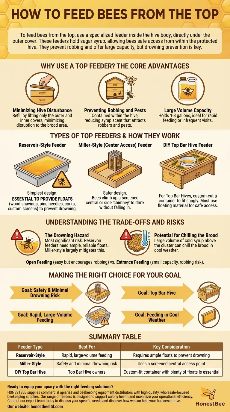 ¿Cómo alimentar a las abejas desde arriba? Una guía para una alimentación segura y eficiente de la colmena Guía Visual