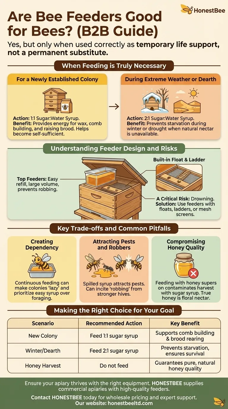 ¿Son buenos los alimentadores de abejas para las abejas? Una guía para una alimentación responsable para colmenas sanas Guía Visual