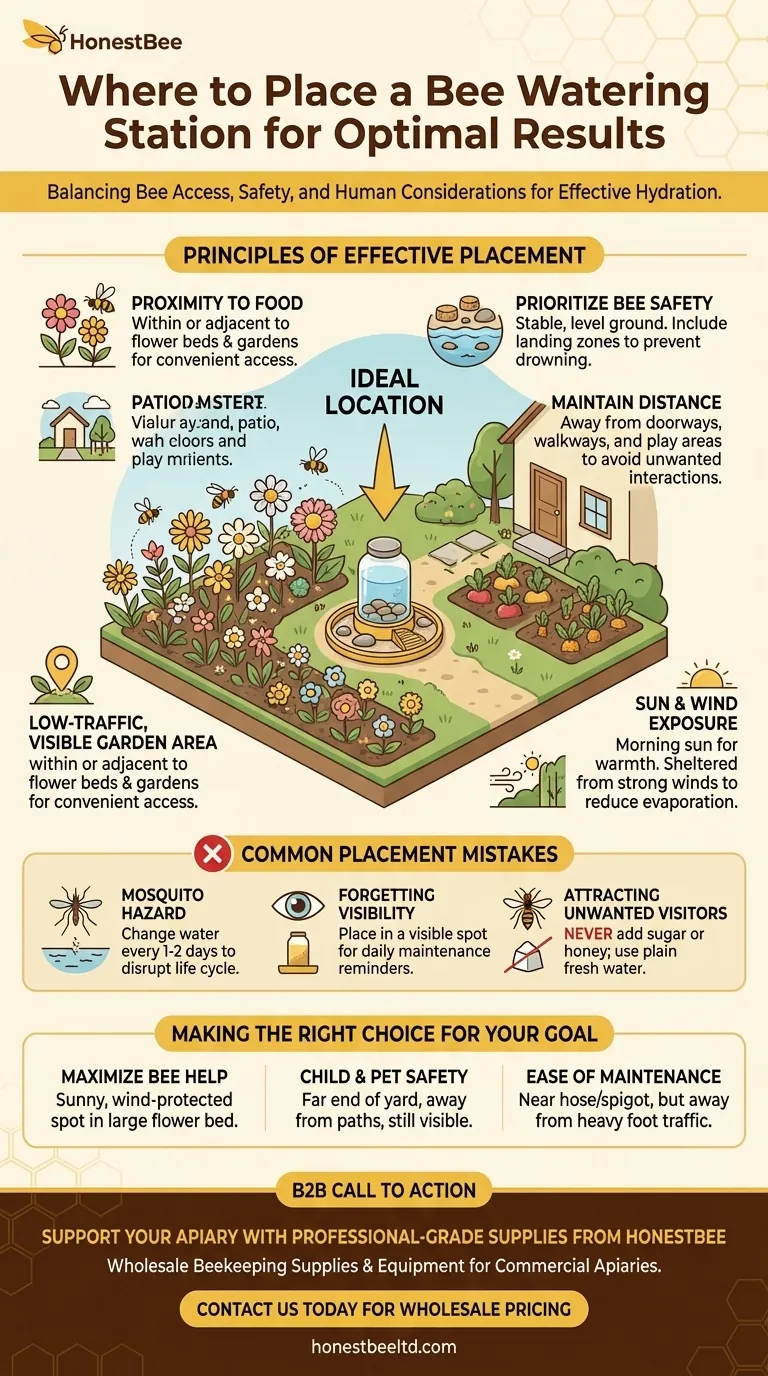 أين يجب وضع محطة سقي النحل؟ دليل لسلامة النحل وترطيبه الأمثل دليل مرئي