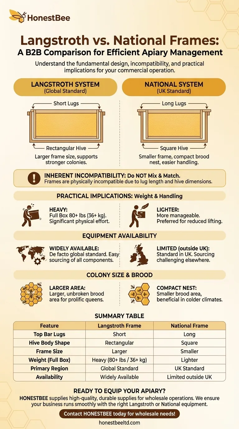 Quelle est la différence entre les cadres Langstroth et National ? Un guide pour choisir votre système de ruche Guide Visuel