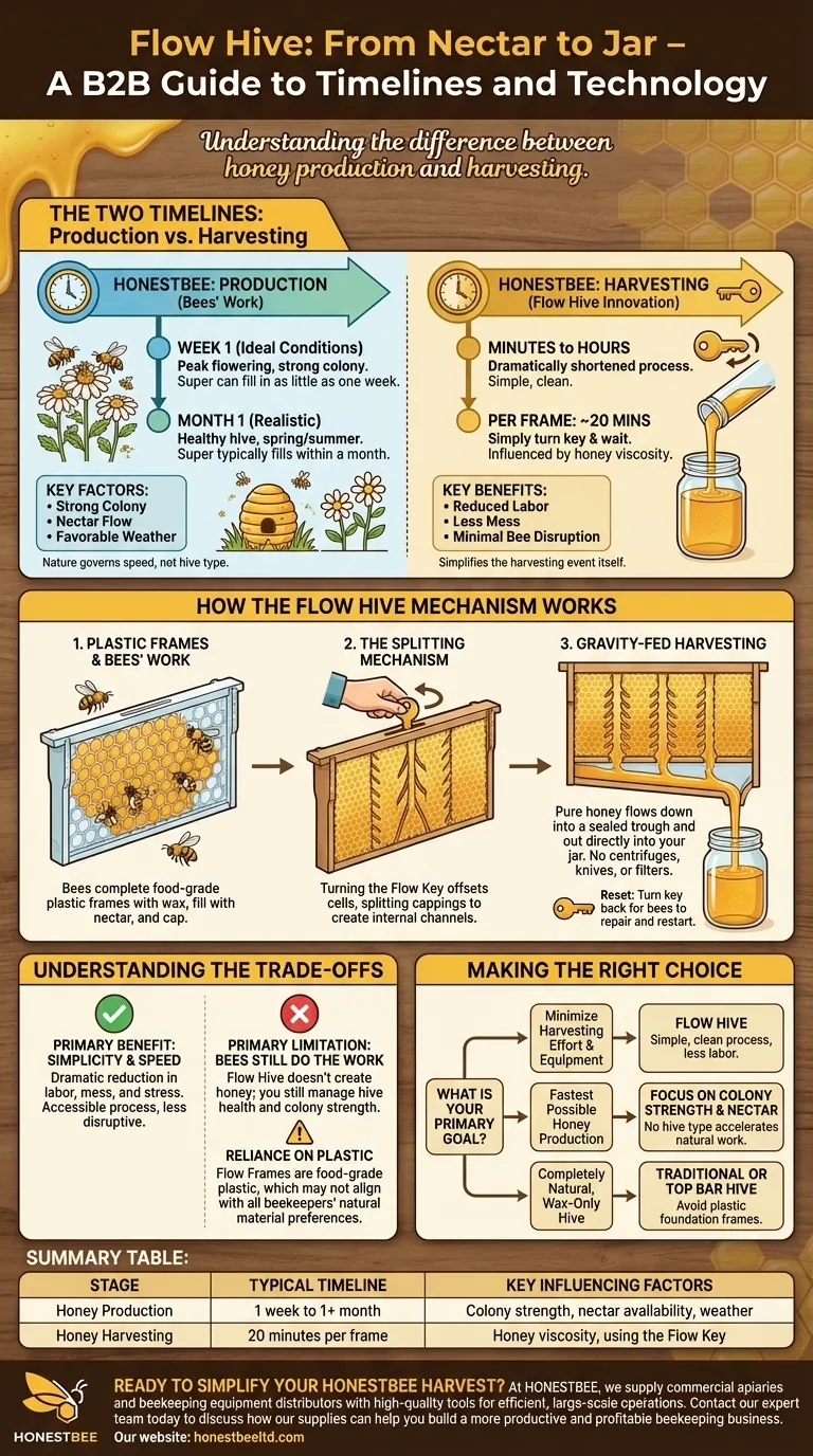 플로우 하이브에서 꿀을 얻는 데 얼마나 걸리나요? 빠른 수확 설명 시각적 가이드