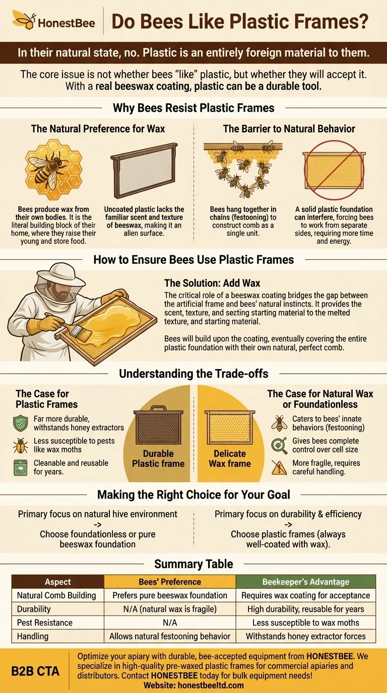 Les abeilles aiment-elles les cadres en plastique ? Maximisez l'acceptation de la ruche avec un revêtement de cire approprié Guide Visuel
