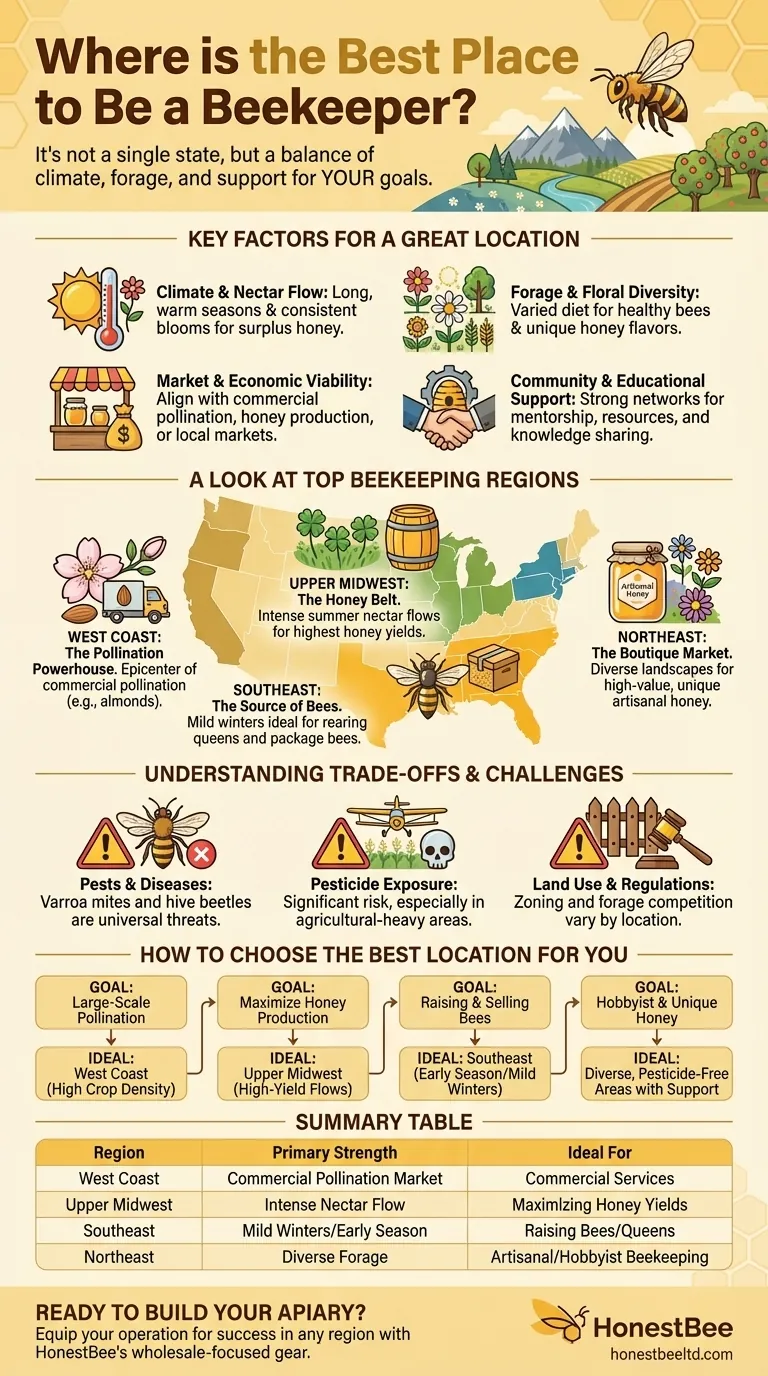 Where is the best place to be a beekeeper? Match Your Goals to the Perfect Region Visual Guide
