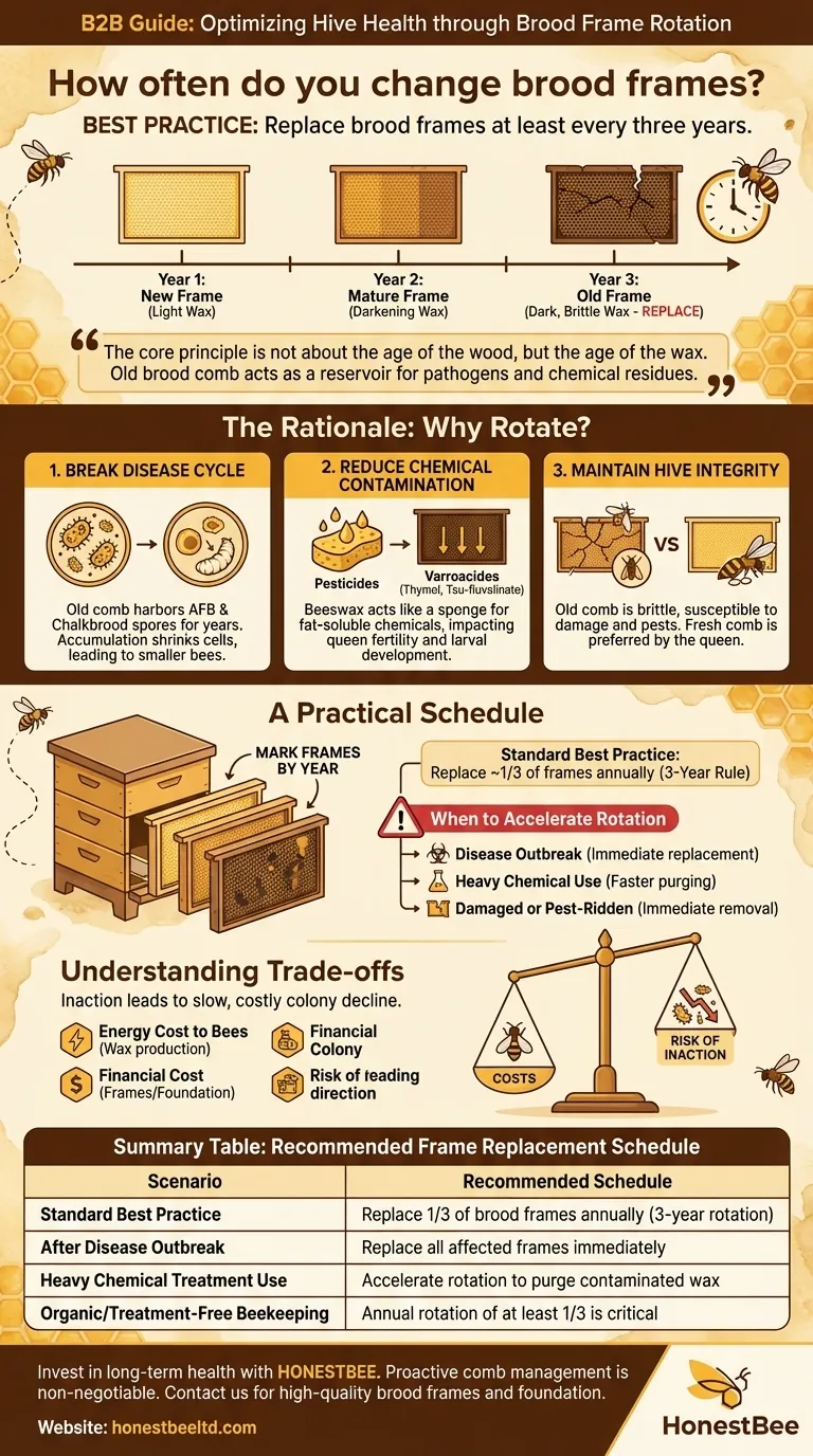 ¿Con qué frecuencia cambia los cuadros de cría? Una rotación de 3 años para colmenas sanas Guía Visual