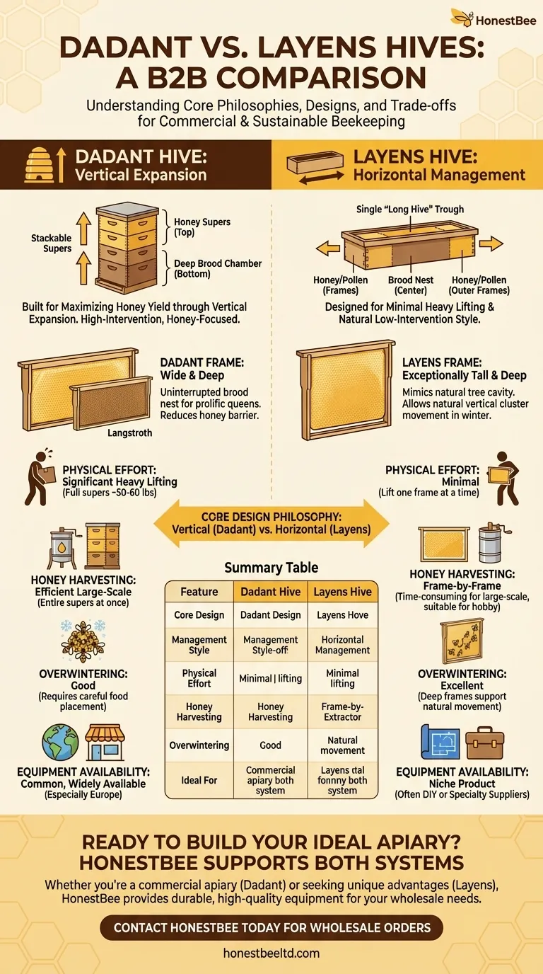 ¿Cuál es la diferencia entre las colmenas Dadant y Layens? Elige la colmena adecuada para tus objetivos apícolas Guía Visual