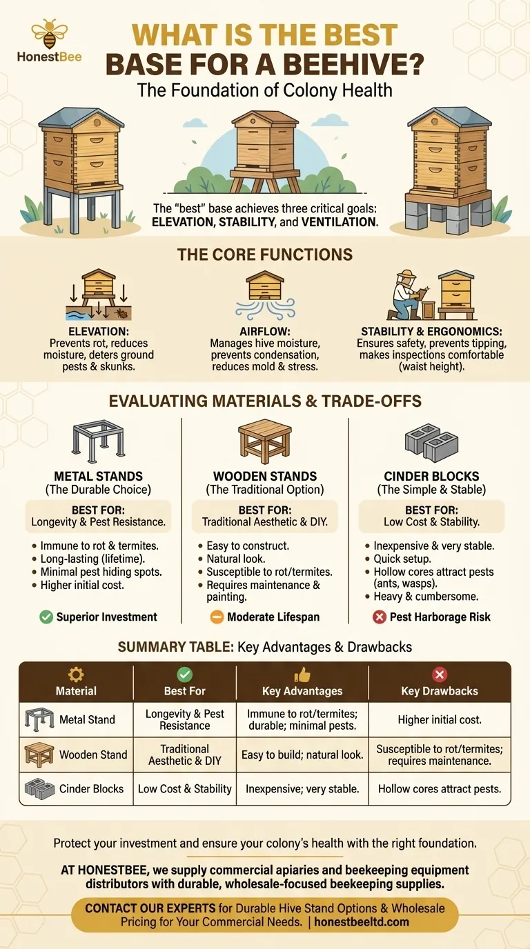 What is the best base for a beehive? Choose the Right Stand for Colony Health Visual Guide