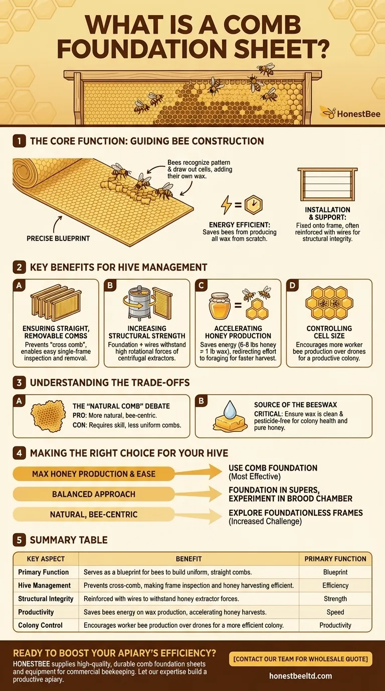What is comb foundation sheet? A Strategic Guide for Efficient Hive Management Visual Guide