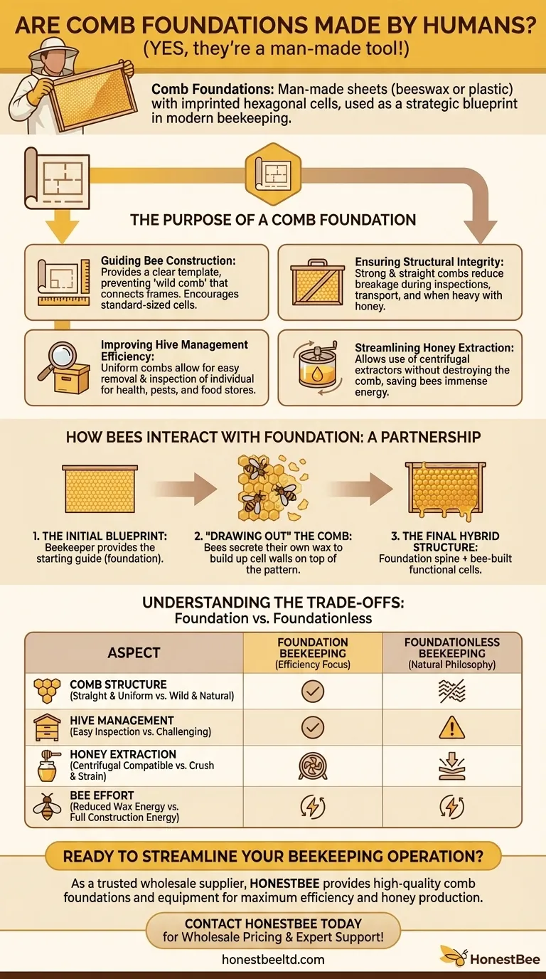 Are comb foundations made by humans? A Guide to Modern Beekeeping Efficiency Visual Guide