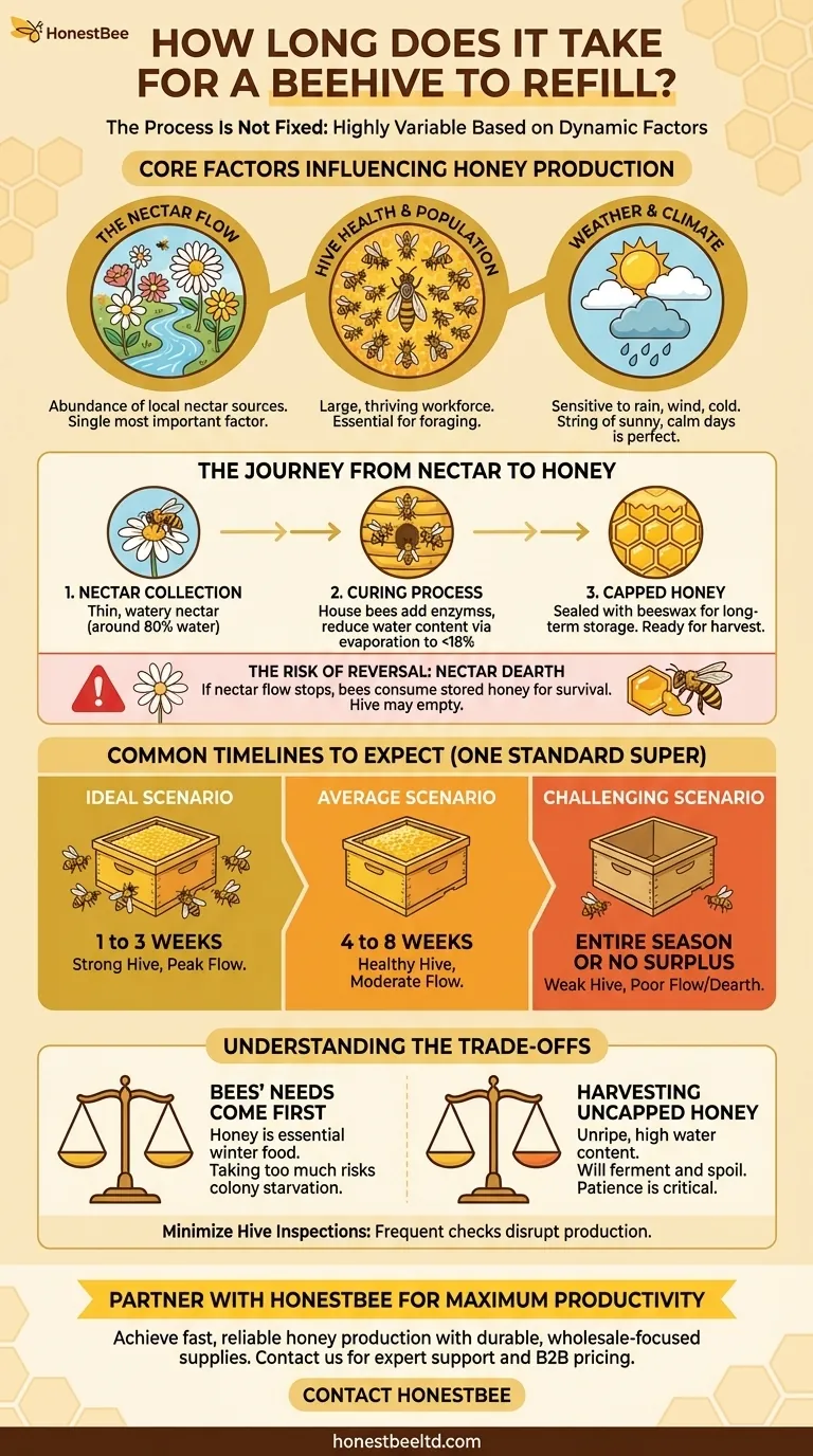 Quanto tempo impiega un alveare a riempirsi di nuovo? Fattori chiave per la velocità di produzione del miele Guida Visiva