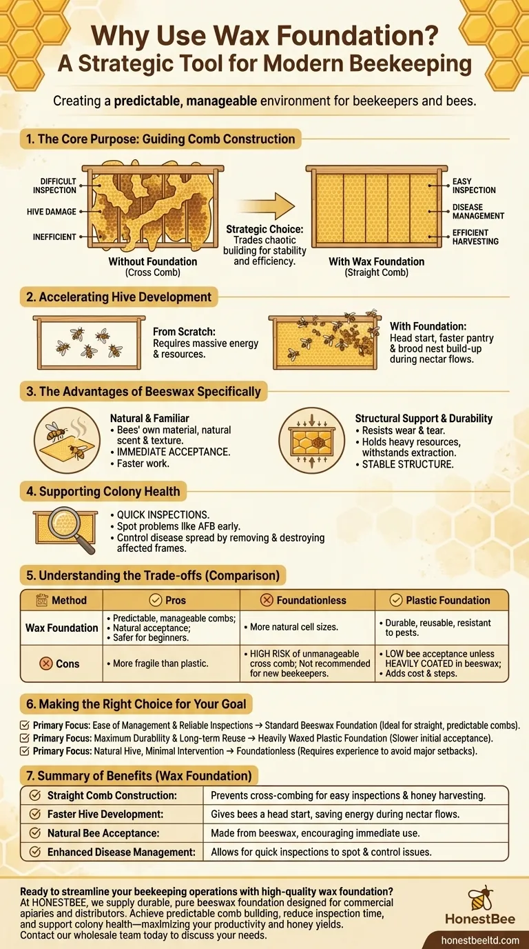 Por que usar cera alveolada (foundation)? Garante favos retos e aumenta a produtividade da colmeia Guia Visual