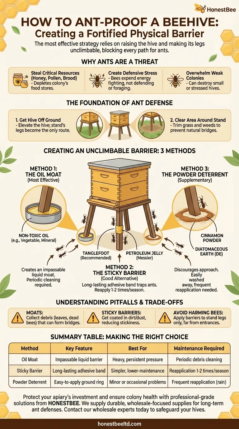 Come proteggere un alveare dalle formiche? Proteggi la tua colonia con una barriera fisica Guida Visiva