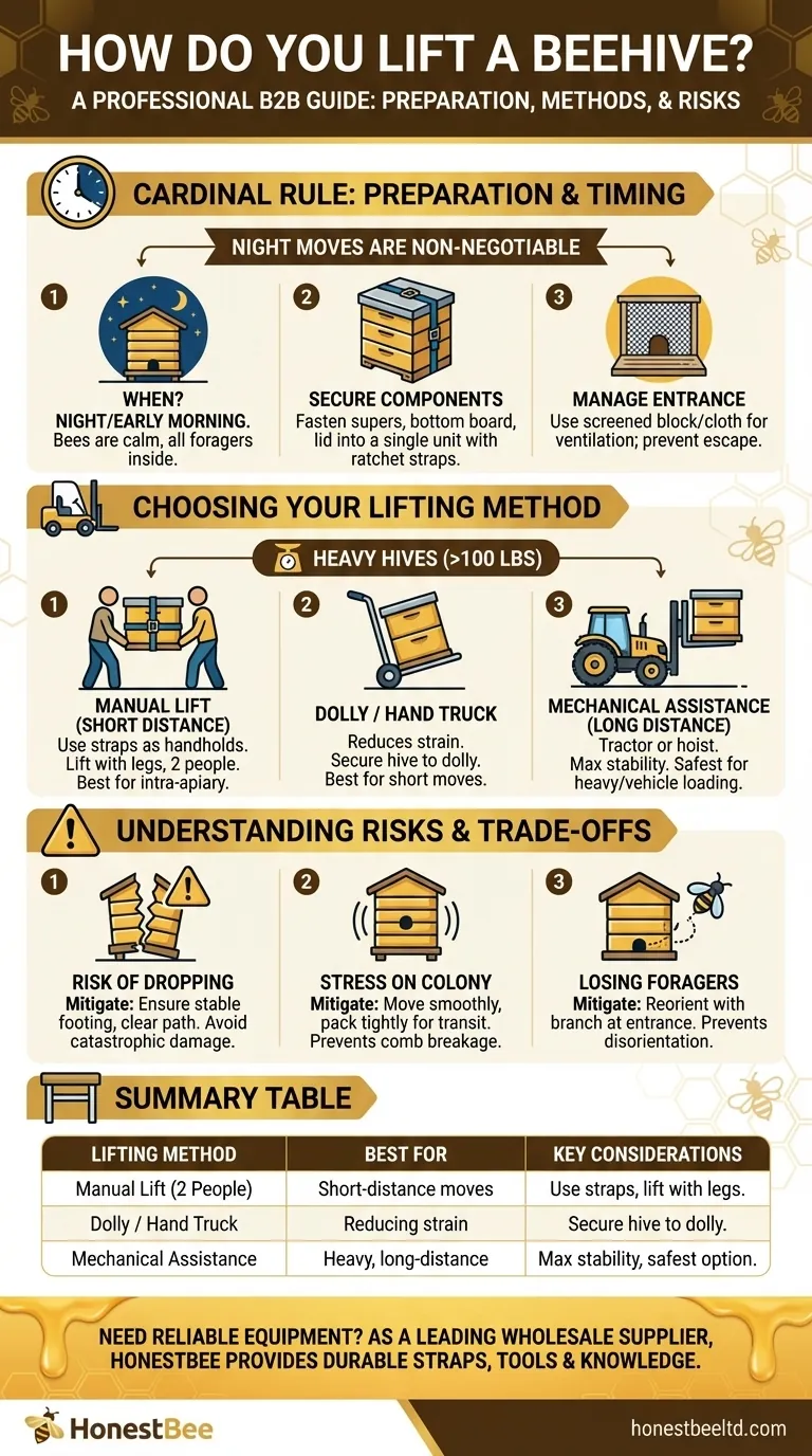 How do you lift a beehive? A Guide to Safe & Efficient Hive Relocation Visual Guide