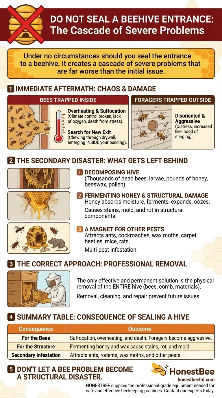 Cosa succede se sigilli l'ingresso di un alveare? Evita un costoso disastro strutturale Guida Visiva