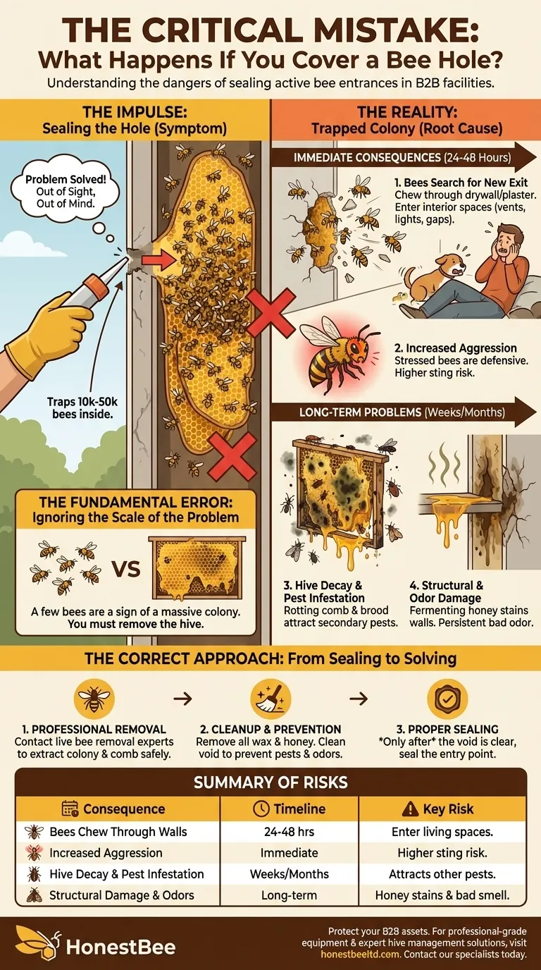 ハチの巣の穴を塞ぐとどうなるか？壁の中に閉じ込められたハチを閉じ込めることが危険な理由 ビジュアルガイド
