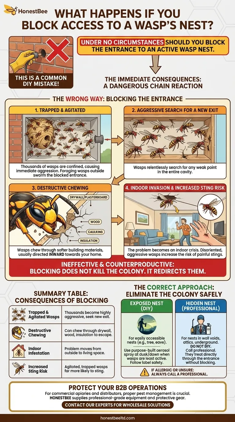 スズメバチの巣へのアクセスを遮断するとどうなりますか？この危険な間違いを犯さないでください ビジュアルガイド